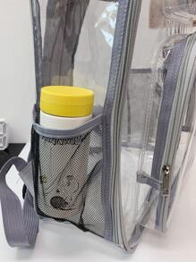 大号流浪包字母贴片索环孔眼细节日常万圣节圣诞节冬季圣诞礼物男士包单肩包斜挎包男士包 - 灰色 - 查看 8