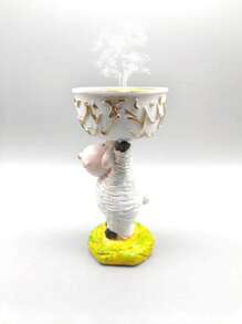 A Stylish Cartoon Lamb Holding A Lovely Atmosphere Valentine's Day Carnival New Year Holiday Gifts Desktop Ornaments Synthetic Resin Incense Burner Birthday Graduation