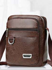Mini Square Bag Label Decor PU Zip Front Crossbody Bag Sling Bag Shoulder Bag Side Bag Square Bag Waterproof Travel Essentials For Business Holiday Commute Work Office Outdoor Summer Men Gifts College Bag Fathers Day Gifts Medieval Dad Vintage Bag Freshman For Books Back To School Multi-Functional Dorm University Sling Bag For Man Man Bag Cross Body Bag Side Bag Students School Supplies Fall Messenger Bag Bag For Man Cylinder Bag Old Money Halloween Christmas Vintage Summer Bag Springbreak Vacation Bags Gift Bag Brown Bag Bag Pack Vintage Bags