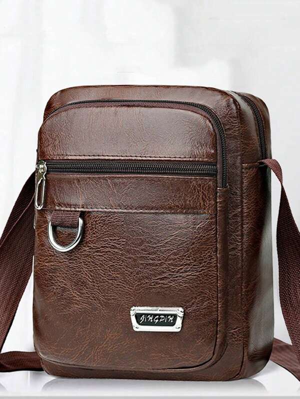 Mini Square Bag Label Decor PU Zip Front Crossbody Bag Sling Bag Shoulder Bag Side Bag Square Bag Waterproof Travel Essentials For Business Holiday Commute Work Office Outdoor Summer Men Gifts College Bag Fathers Day Gifts Medieval Dad Vintage Bag Freshman For Books Back To School Multi-Functional Dorm University Sling Bag For Man Man Bag Cross Body Bag Side Bag Students School Supplies Fall Messenger Bag Bag For Man Cylinder Bag Old Money Halloween Christmas Vintage Summer Bag Springbreak Vacation Bags Gift Bag Brown Bag Bag Pack Vintage Bags