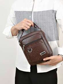 Mini Square Bag Label Decor PU Zip Front Crossbody Bag Sling Bag Shoulder Bag Side Bag Square Bag Waterproof Travel Essentials For Business Holiday Commute Work Office Outdoor Summer Men Gifts College Bag Fathers Day Gifts Medieval Dad Vintage Bag Freshman For Books Back To School Multi-Functional Dorm University Sling Bag For Man Man Bag Cross Body Bag Side Bag Students School Supplies Fall Messenger Bag Bag For Man Cylinder Bag Old Money Halloween Christmas Vintage Summer Bag Springbreak Vacation Bags Gift Bag Brown Bag Bag Pack Vintage Bags