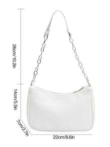 PU皮革流浪包白色