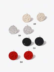 10入組/套休閒鋅合金圓形DIY耳環配件適合女士DIY首飾製作 - 彩色 - 查看 2