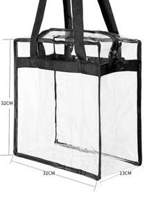 Clear Bag, Stadium Approved Clear Tote Bag With Zipper Waterproof Crossbody Messenger Shoulder Bag Adjustable Strap School Bag For Graduate, Teen Girls, Freshman, Sophomore, Junior & Senior In College, University & High School, Perfect For Outdoors ,Travel & Back To School ,Fashionable Transparent, Clear Waterproof Bag For Women, Perfect For Summer, Vacation & Beach, Waterproof, Sandproof Transparent Bag, Beach Sports Picnic Snacks Clear Purse For Women,Tready Clear Book Bag - Clear - View 4