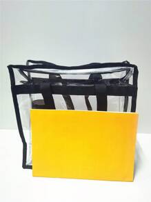 Clear Bag, Stadium Approved Clear Tote Bag With Zipper Waterproof Crossbody Messenger Shoulder Bag Adjustable Strap School Bag For Graduate, Teen Girls, Freshman, Sophomore, Junior & Senior In College, University & High School, Perfect For Outdoors ,Travel & Back To School ,Fashionable Transparent, Clear Waterproof Bag For Women, Perfect For Summer, Vacation & Beach, Waterproof, Sandproof Transparent Bag, Beach Sports Picnic Snacks Clear Purse For Women,Tready Clear Book Bag - Clear - View 5