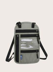 射頻識別阻塞拉鍊護照夾卡包 - 灰色 - 查看 3