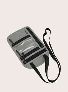 射頻識別阻塞拉鍊護照夾卡包 - 灰色 - 查看 4