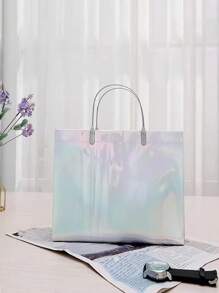 Laser Tote Bag Double Handle - Silver - View 2