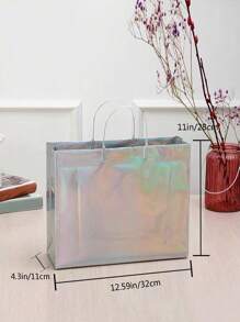 Laser Tote Bag Double Handle - Silver - View 4