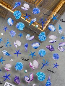 Beautizon Nailartlab 1 Pack Embossed Cooling Shell Nail Art Stickers - Multicolor - View 4