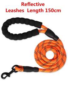 1pc Reflective Pet Leash For Dog For Outdoor - Orange - View 3