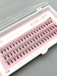 漫畫睫毛,1盒10mm三明治單個睫毛 - 米色 - 查看 4