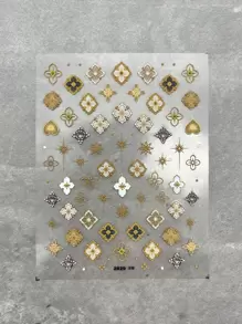 1 tờ giấy dán móng tay nghệ thuật kiểu hoàng gia 5D dập nổi. Miếng dán móng tay tự làm (DIY). - Nhiều màu - Xem 3