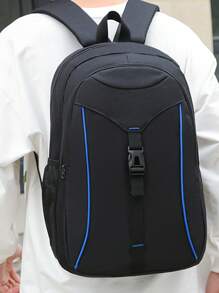 15英寸防水中等電腦雙肩包插扣裝飾適用於學校,書包適合旅行,大學,學校休閒後背包電腦雙肩包通勤輕便 - 藍色 - 查看 6