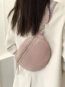 Litchi Embossed Bum Bag Dusty Pink Adjustable Strap - Pink - View 5