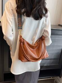 中等流浪包極簡適用於日常 - 棕色 - 查看 3