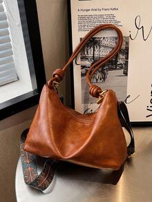 中等流浪包極簡適用於日常 - 棕色 - 查看 6