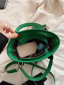 Tiger Embroidered Straw Bag Contrast Binding, Perfect For Summer Beach Travel Vacation - Khaki - View 6