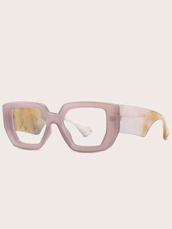 1雙女士幾何框架休閒眼鏡適用於日常