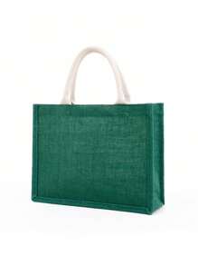 Small Shoulder Tote Bag Green Double Handle For Daily - Green - View 1