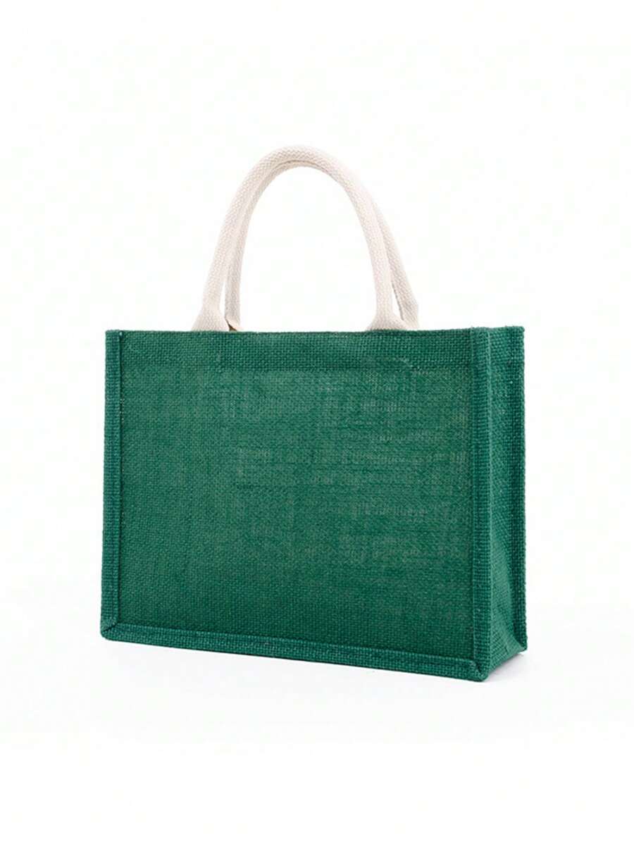 Small Shoulder Tote Bag Green Double Handle For Daily - Green - View 1