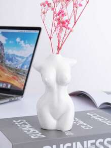 1 Bình Hoa Thiết Kế Cơ Thể, Hình Sáng Tạo Hình Bình Hoa Trắng Trang Trí Nhà Cửa - trắng - Xem 1