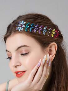 1張水鑽頭髮紋身貼紙