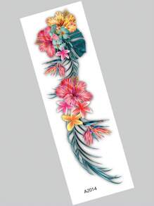 1sheet Flower Pattern Tattoo Sticker