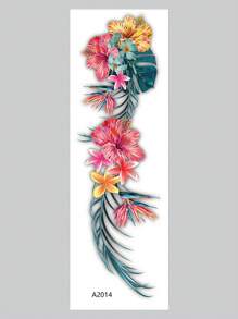 1sheet Flower Pattern Tattoo Sticker