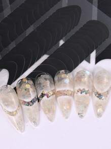 FULL BEAUTY 6 hojas de pegatinas de arte de uñas con estampado geométrico, suministros para uñas, herramientas para uñas, herramientas de arte de uñas, de vuelta a la escuela, uñas, herramientas para uñas para uñas postizas