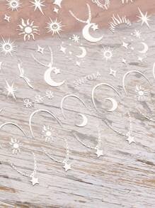 FULL BEAUTY 2 hojas de calcomanías de arte de uñas con impresión de luna y corazón, calcomanías de arte de uñas de estilo Y2K, calcomanías de uñas de bricolaje pegatinas de uñas
pegatinas uñas
uñas pegatina
calcomanías para uñas decoración de uñas pegatinas de uñas pegatinas para uñas etiqueta engomada - Plateado - Ver 6