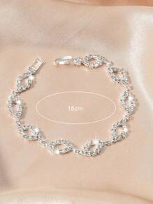 1 vòng tay duyên dáng đính đá trang trí cho phụ nữ hàng ngày - Bạc - Xem 3