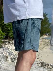 DAZY Men Tie Dye Drawstring Waist Shorts - Multicolor - View 3