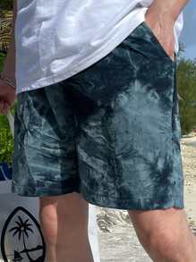 DAZY Men Tie Dye Drawstring Waist Shorts - Multicolor - View 5