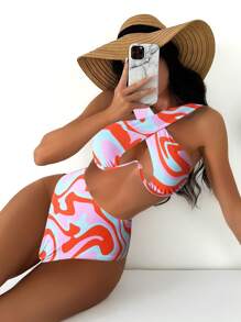 Bộ Bikini Nữ Hội Chữ thập Tất cả trên in - Nhiều màu - Xem 1