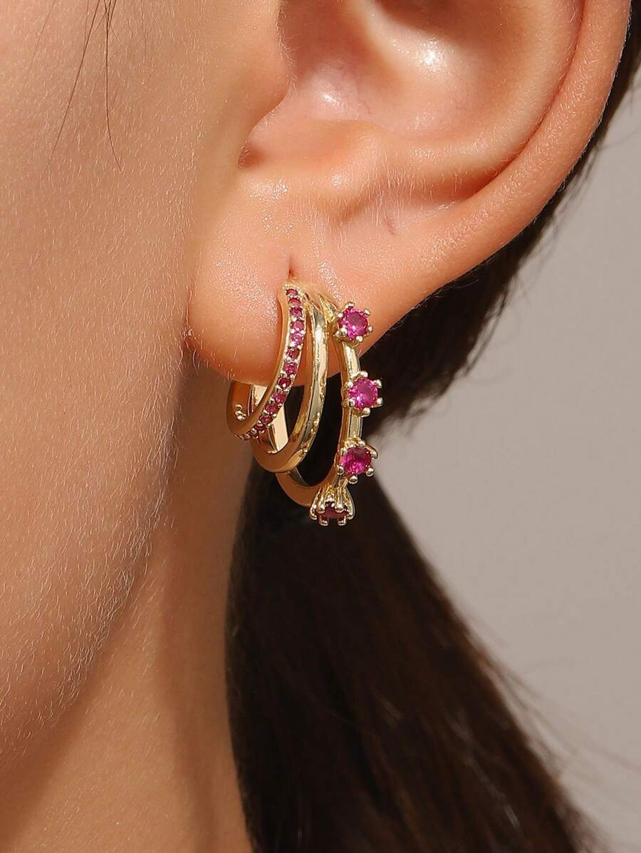 2pcs Rhinestone Decor Ear Cuff