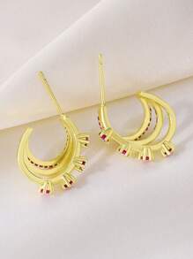 2pcs Rhinestone Decor Ear Cuff - Yellow Gold - View 4