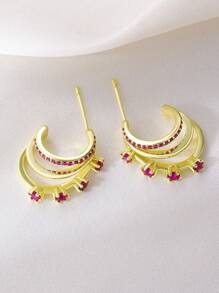 2pcs Rhinestone Decor Ear Cuff - Yellow Gold - View 6