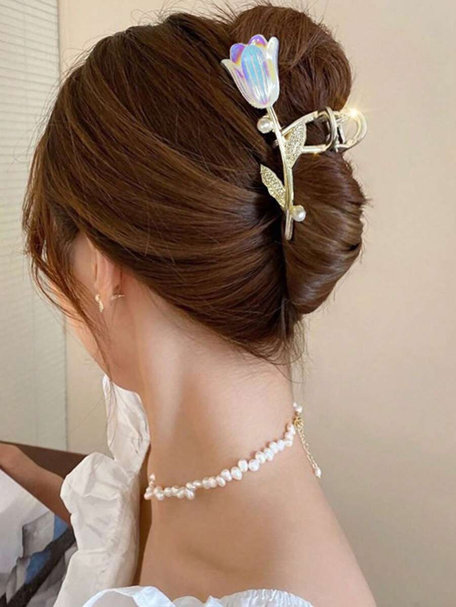 Vuốt tóc thiết kế hoa - Vàng - Xem 1