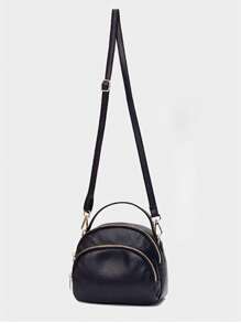 輕便商務休閒簡約多口袋圓頂包適合青少年女孩女大學生、菜鳥和白領非常適合辦公室、大學、工作、商務、通勤、戶外、旅行、郊遊 - 黑色 - 查看 3