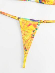 Bañador bikini halter de tie dye - Amarillo - Ver 3