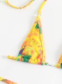 Bañador bikini halter de tie dye - Amarillo - Ver 4