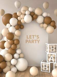 128入組塑膠現代混色裝飾氣球適合派對 - 彩色 - 查看 1