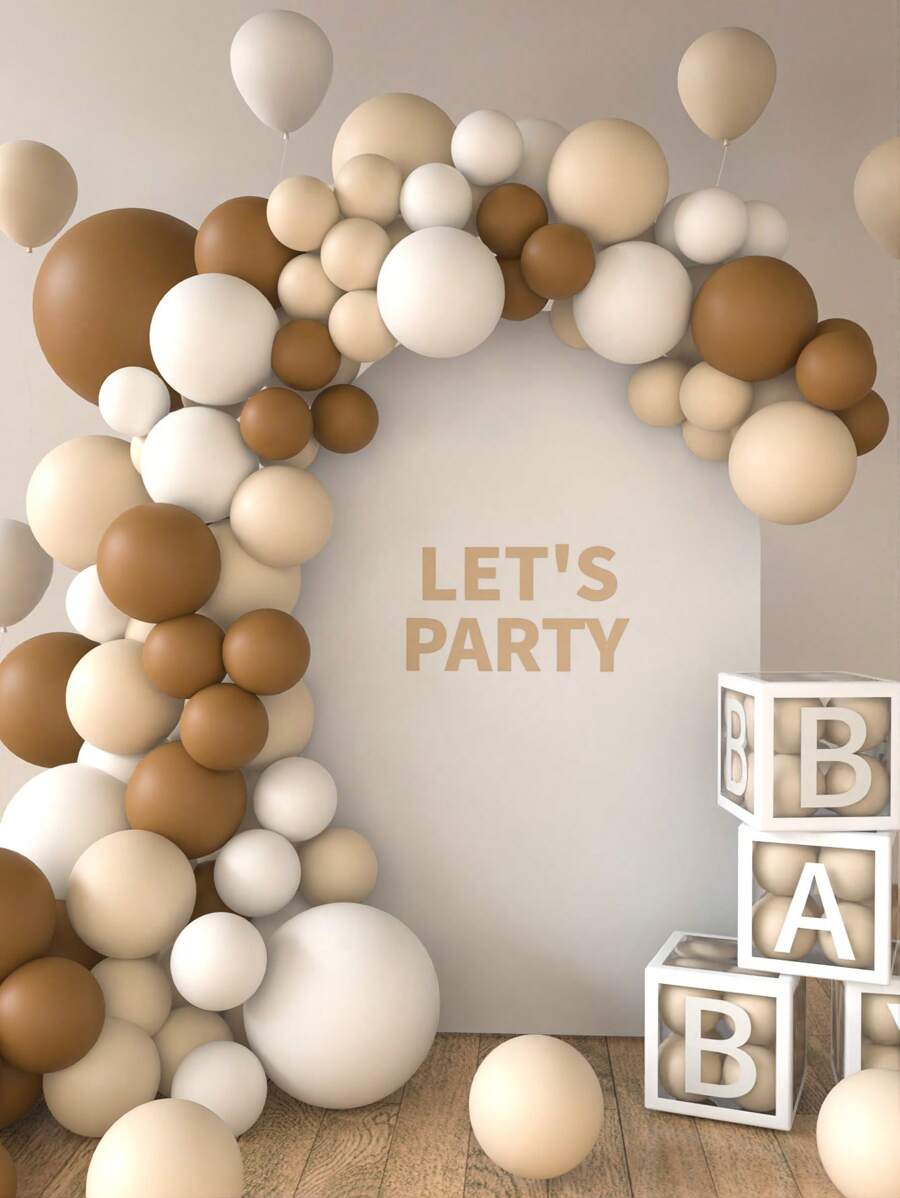 128入組塑膠現代混色裝飾氣球適合派對 - 彩色 - 查看 1