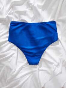 SHEIN Braga alta acuchillada de bikini de talla grande para verano