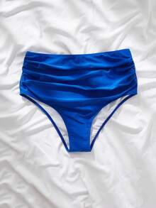 SHEIN Braga alta acuchillada de bikini de talla grande para verano