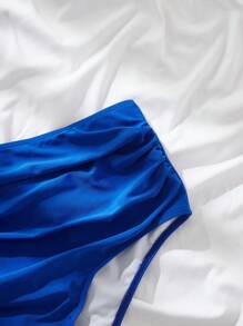 SHEIN Braga alta acuchillada de bikini de talla grande para verano