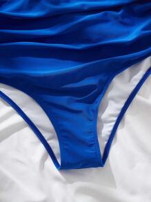 SHEIN Braga alta acuchillada de bikini de talla grande para verano