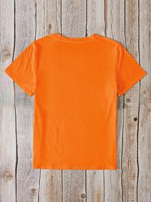 SHEIN Essnce Áo thun nữ Slogan Giải trí - trái cam - Xem 2