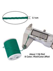 9 cuộn/bộ Nhiều Màu Sáp Dây Thời Trang Chắc Chắn Bện Sợi Chỉ Nữ Vòng Tay Vòng Cổ Tự Làm Trang Sức Làm, khoảng 11 m/cuộn - Nhiều màu - Xem 7